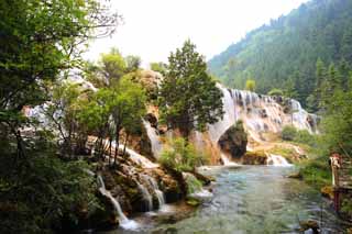 foto,tela,gratis,paisaje,fotografía,idea,Cascada Chintamanada Jiuzhaigou, , , , 