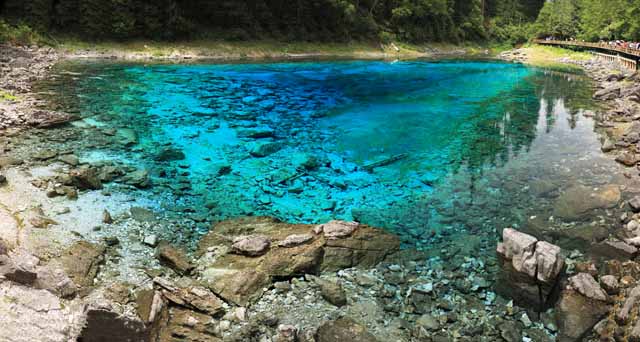 foto,tela,gratis,paisaje,fotografía,idea,Cinco colores de Jiuzhaigou estanque, , , , 