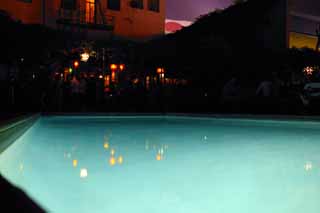 foto,tela,gratis,paisaje,fotografía,idea,Piscina por la noche, Piscina, Color azul, Agua, Los Angeles