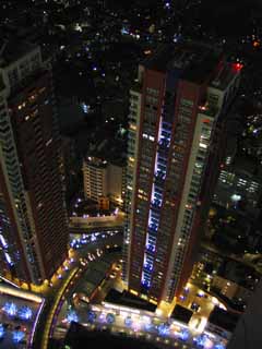 foto,tela,gratis,paisaje,fotografía,idea,Noche en los rascacielos, Edificio, Luz, Departamento, Ciudad