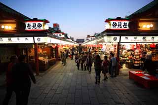 foto,tela,gratis,paisaje,fotografía,idea,El Templo de Asakusa Kannon y la calle comercial de Nakamise, , , , 