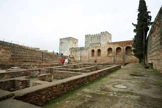 fotografia, material, livra, ajardine, imagine, proveja fotografia,Palácio de Alhambra Alcazaba, , , , 