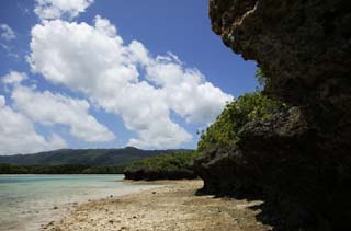 photo,material,free,landscape,picture,stock photo,Creative Commons,Gulf of Kawahira of ebb tide, The sea, blue sky, cloud, rock