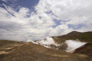 foto,tela,gratis,paisaje,fotografía,idea,El vecindario de monte. Cráter de zan de - de Usu, Erupción, Humo, Árbol caído, Magma