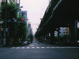 photo, la matière, libre, aménage, décrivez, photo de la réserve,Aoyama Rue 6:00 de l'après-midi, autoroute, feu de circulation, , 