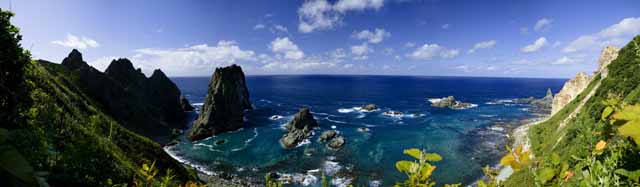 photo, la matière, libre, aménage, décrivez, photo de la réserve,Île Takeshi Suivra la côte la vue entière, montagne branlante, , L'horizon, ciel bleu