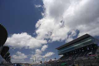 photo,material,free,landscape,picture,stock photo,Creative Commons,The sky of Suzuka Circuit, race track, Racing ground, circuit, The stands