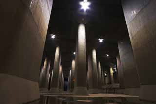 photo,material,free,landscape,picture,stock photo,Creative Commons,A huge underground shrine, Concrete, pillar, reservoir, basement