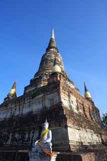 foto,tela,gratis,paisaje,fotografía,idea,Día de Che de Ayutthaya, Pagoda, Templo, Idea Buddhist, Sobras de Ayutthaya