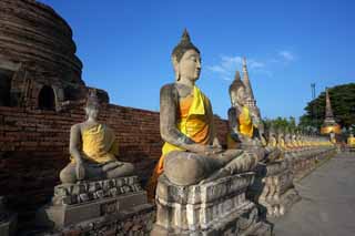 foto,tela,gratis,paisaje,fotografía,idea,Una idea Buddhist de Ayutthaya, Idea Buddhist, Buddha, Pagoda, Sobras de Ayutthaya