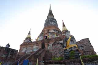 foto,tela,gratis,paisaje,fotografía,idea,Día de Che de Ayutthaya, Pagoda, Templo, Idea Buddhist, Sobras de Ayutthaya