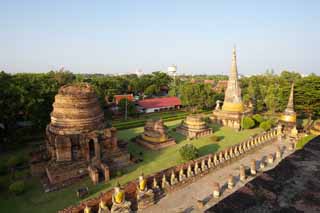 foto,tela,gratis,paisaje,fotografía,idea,Sobras de Ayutthaya, Las ruinas, Templo, Pagoda, Sobras de Ayutthaya