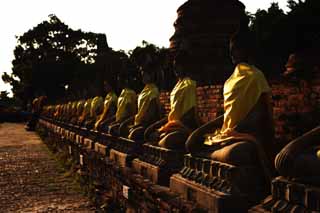 foto,tela,gratis,paisaje,fotografía,idea,Una idea Buddhist de Ayutthaya, Idea Buddhist, Buddha, Pagoda, Sobras de Ayutthaya