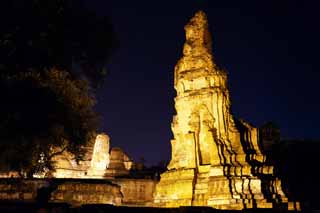 foto,tela,gratis,paisaje,fotografía,idea,Wat Phra Mahathat, La herencia cultural de mundo, Buddhism, Edificio, Sobras de Ayutthaya