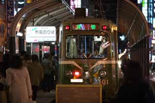 foto,tela,gratis,paisaje,fotografía,idea,Tranvía de Sapporo, Por la noche, Escritura de constitución, Vehículo, Tren