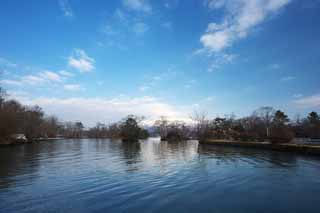 foto,tela,gratis,paisaje,fotografía,idea,Lugar de invierno de Onumakoen, , Lago, Lake Onuma, Cielo azul