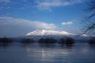 foto,tela,gratis,paisaje,fotografía,idea,Lugar de invierno de Onumakoen, , Lago, Lake Onuma, Cielo azul