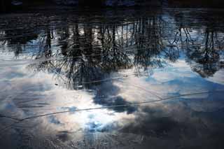 foto,tela,gratis,paisaje,fotografía,idea,El cielo que es estropeado, Hielo, Lago, Lake Onuma, Temperatura de congelación