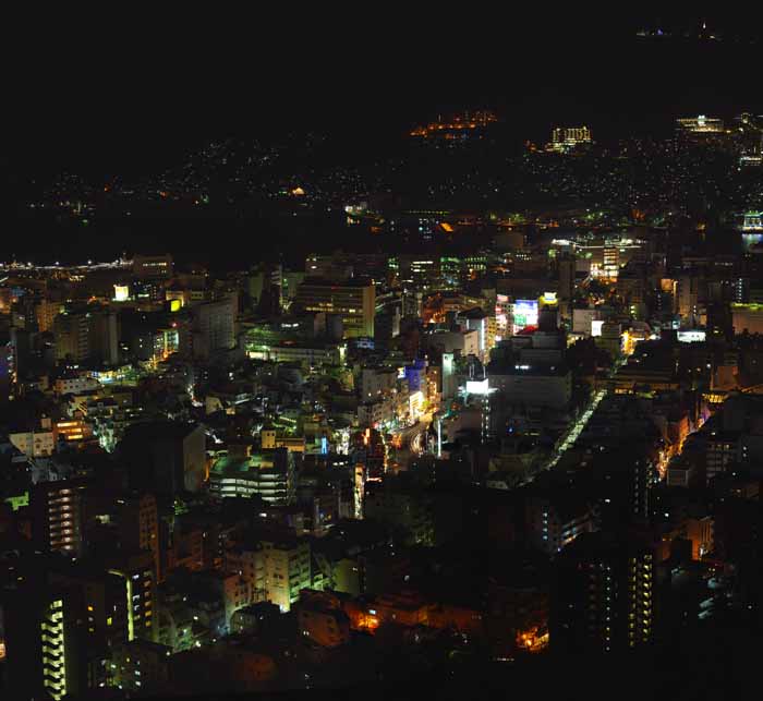 photo, la matière, libre, aménage, décrivez, photo de la réserve,Une vue de la nuit de Nagasaki, Illumination, éclairage public, Il est éclairé, Port Nagasaki