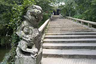 Foto, materiell, befreit, Landschaft, Bild, hat Foto auf Lager,Das Paar von Steinhüterhunden von HuQiu, Treppe, Stein, Dekoration, 