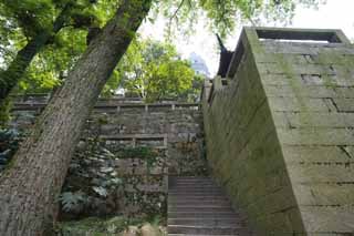 photo, la matière, libre, aménage, décrivez, photo de la réserve,Ishigaki de HuQiu, escalier de pierre, Escalier, Ishigaki, colline du tigre