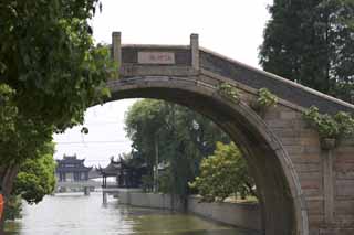 foto,tela,gratis,paisaje,fotografía,idea,Un puente de Suzhou, Puente, Puente de piedra, Un arco, Canal