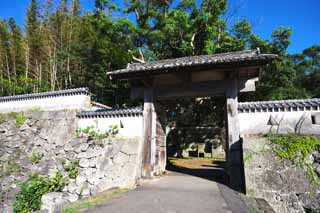 photo, la matière, libre, aménage, décrivez, photo de la réserve,Porte du château de Fukue Château, Ishigaki, porte de château, porte, mur