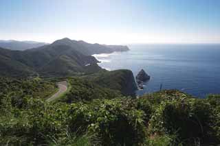 photo, la matière, libre, aménage, décrivez, photo de la réserve,Propulsez Ozaki vue entière, falaise, La mer, ciel bleu, La mer de Chine est