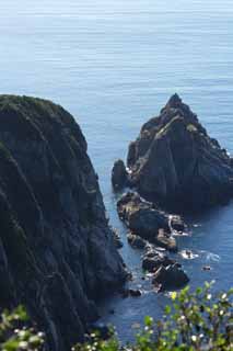 photo, la matière, libre, aménage, décrivez, photo de la réserve,Une falaise à la Mer de Chine Est, falaise, La mer, ciel bleu, La mer de Chine est