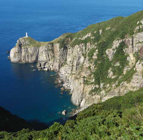 photo, la matière, libre, aménage, décrivez, photo de la réserve,Grand phare Sezaki, falaise, La mer, ciel bleu, Grand phare Sezaki