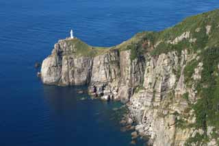 photo, la matière, libre, aménage, décrivez, photo de la réserve,Grand phare Sezaki, falaise, La mer, ciel bleu, Grand phare Sezaki