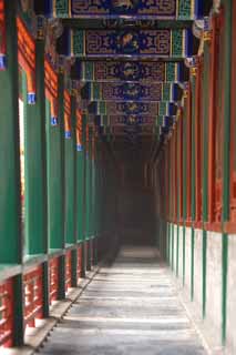 photo, la matière, libre, aménage, décrivez, photo de la réserve,Palais d'été Pavillon nuage de passage des gaz d'échappement, Couloir, Green, Tableau animal, Chinois