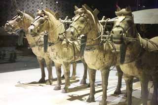 photo, la matière, libre, aménage, décrivez, photo de la réserve,Chariot de bronze et des chevaux dans Mausolée du premier empereur Qin, Cuivre tiré par un cheval, Gens anciens, Tombe, Héritage Mondial