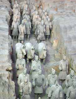 photo,material,free,landscape,picture,stock photo,Creative Commons,Terracotta Warriors in Pit No.1, Terra Cotta Warriors, Ancient people, Tomb, World Heritage