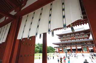 foto,tela,gratis,paisaje,fotografía,idea,Yakushi - ji templo, Soy pintado de rojo, El buda de la curación, Monasterio Buddhist, Chaitya