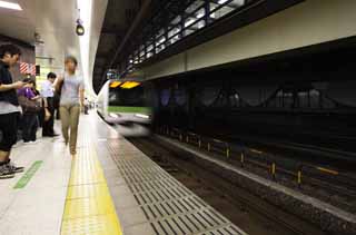 foto,tela,gratis,paisaje,fotografía,idea,Estación de Shibuya, Plataforma, Bloque levantado, Línea de Yamanote, Tren