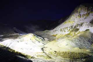 foto,tela,gratis,paisaje,fotografía,idea,Noboribetsu Onsen valle de infierno, Fuente termal, Azufre, Calor terrestre, Volcán