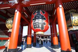 foto,tela,gratis,paisaje,fotografía,idea,Senso - Temple Hozo de ji - puerta de mon, Sitio de turismo, Templo de Senso - ji, Asakusa, Linterna