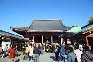 foto,tela,gratis,paisaje,fotografía,idea,El Temple salón principal de ji de - de Senso de un templo Buddhist, Sitio de turismo, Templo de Senso - ji, Asakusa, Linterna