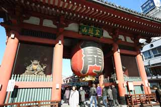 fotografia, materiale, libero il panorama, dipinga, fotografia di scorta,Kaminari-mon il Cancello, facendo il turista macchia, Tempio di Senso-ji, Asakusa, lanterna