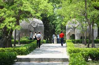 fotografia, material, livra, ajardine, imagine, proveja fotografia,Um Ming Xiaoling Mausoléu pedra estátua estrada, Restos, apedreje estátua, Uma aproximação para um santuário, herança mundial