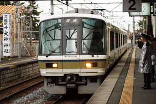 foto,tela,gratis,paisaje,fotografía,idea,Línea de Sakurai de JR, Ferrocarril, Tren, Tren local, 221 tren de sistema