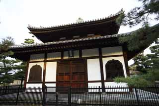 photo, la matière, libre, aménage, décrivez, photo de la réserve,Entrepôt de Temple Myoshin-ji pour garder l'Ecriture sainte bouddhiste, Egen Kanzan, boisez fond, Le pape du jardin de la fleur, temple qui appartient à la secte Zen