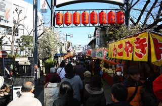 photo, la matière, libre, aménage, décrivez, photo de la réserve,L'approche à Shibamata Taishaku-dix Temple, position, juste, adorateur, Takoyaki