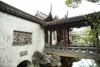 foto,tela,gratis,paisaje,fotografía,idea,Jardín de Yuyuan, Jardín de casa de santuario chino, , Estilo de comida chino, Soy pintado de rojo