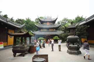 foto,tela,gratis,paisaje,fotografía,idea,Un Ryuge masivo campanario del templo, Buddhism, Oración, Fe, Un palo de incienso