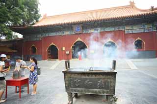 foto,tela,gratis,paisaje,fotografía,idea,Yonghe Temple Yonghe puerta, Colorante grasoso, Un recipiente de incienso, Fe, Chaitya