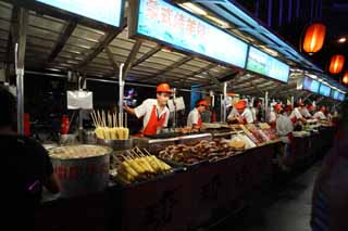 fotografia, materiale, libero il panorama, dipinga, fotografia di scorta,Una bancarella di strada di Università di cancello di Dongan, Sputare-arrostendo, Cibo fritto in olio, Facendo il turista, Mais