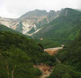 Foto, materieel, vrij, landschap, schilderstuk, bevoorraden foto,Mt. Tokachi-dake, Hét mountaintop, Ridgeline, Bave wiegelen, Vulkaan