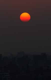 foto,tela,gratis,paisaje,fotografía,idea,Una pelota carmesí, Sol poniente, El sol, Rojo, Nube